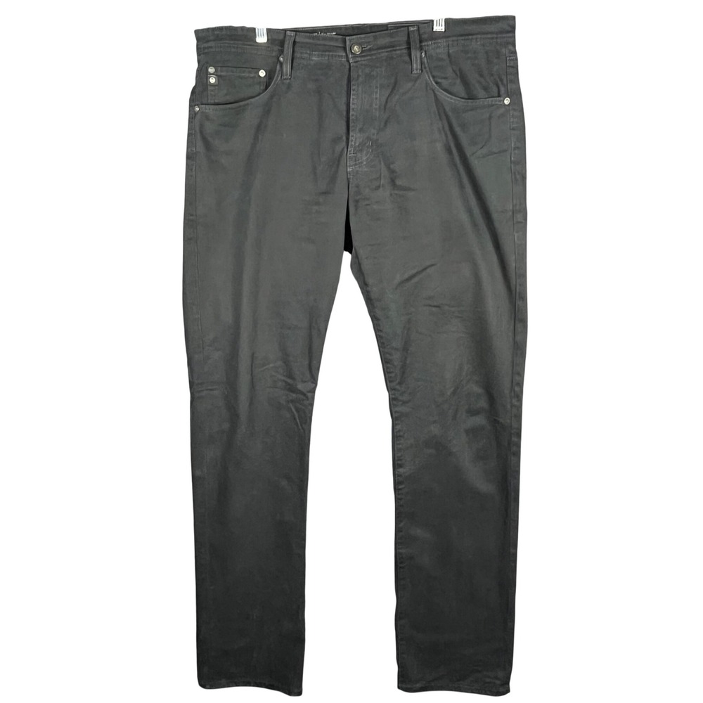 AG Adriano Goldschmied Everett Slim Straight Mens 36x34 Black Italian Jean Pants